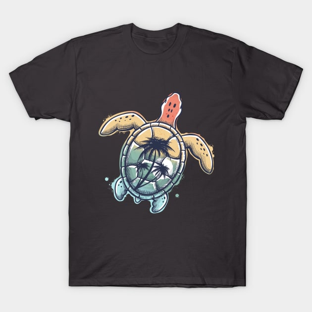 Summer Sea Turtle T-Shirt by zoljo